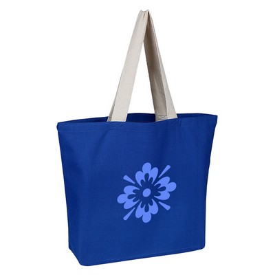 Qtees Colored Beach Bag With Natural Handles