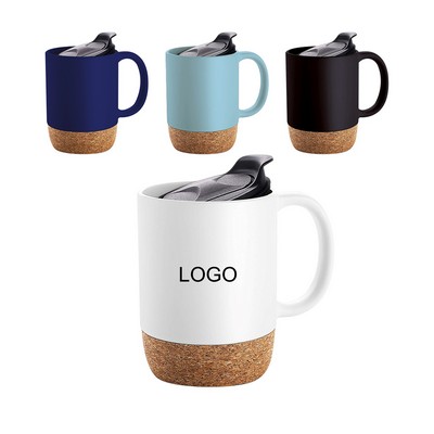 Porcelain Wooden Base Mugs, 15 Oz.