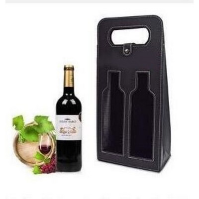 PU Leather Wine Gift Tote Bag