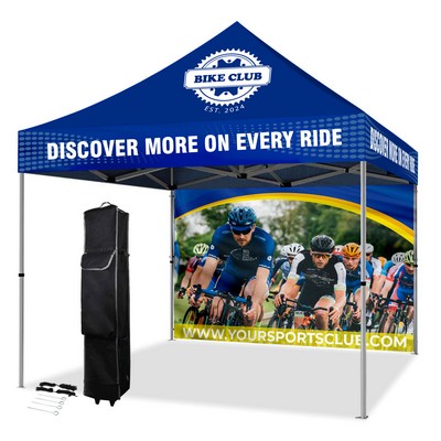 10' X 10' Heavy Duty Canopy Tent w/Back Full Wall (Dye Sublimation)