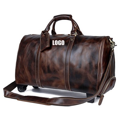 Buffalo Leather Trolley Luggage