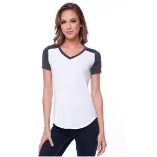 Startee Apparel Womens Varsity V-Neck Tee