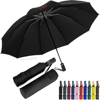 Auto Open 3 Folding Umbrella With Handle