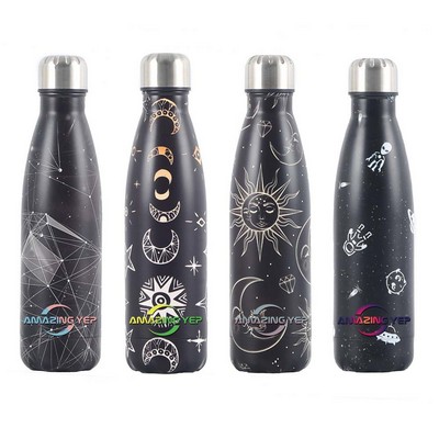 Space Series Cola-Shaped Stainless Steel Bottle 17oz.