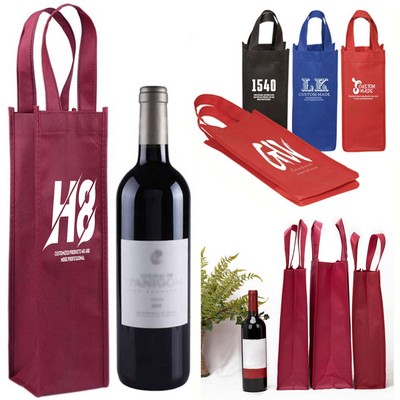 Non-Woven Single Bottle Wine Tote Holder