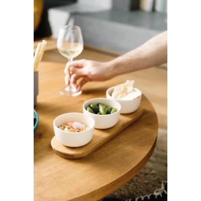 BergHoff® Leo 3 Piece Bowl Set w/Bamboo Tray