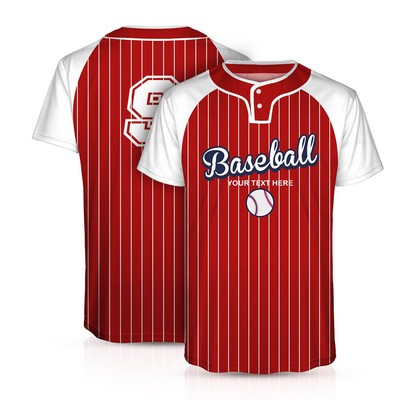 Custom 2-Button Front Baseball Jersey (Full Color Dye Sublimated)