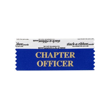 Chapter Officer Stk A Rbn Blue Ribbon Gold Imprint