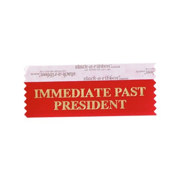 Immediate Past Pres. Stk A Rbn Red Ribbon Gold Imprint