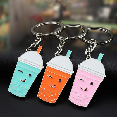 Juice Cup Shape Die Struck Keychain Enamel Keychain 1.97" x 1.10"