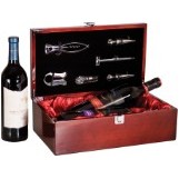 Rosewood Piano Finish Double Bottle Wine Box w/Tools