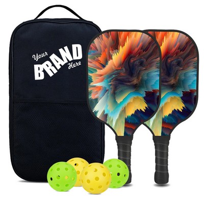 Carbon Fiber Pickle ball Paddle Set in a Carrying Bag