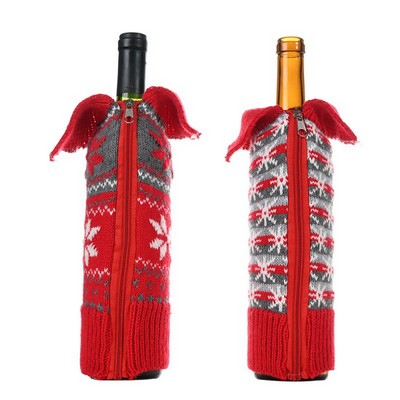 Christmas Knitted Wine Bottle Cover