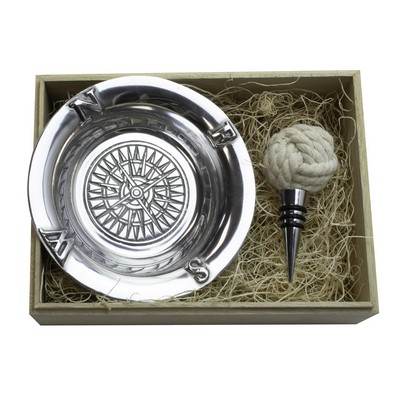 Salisbury Nauti-Drinkers Coaster & Wine Stopper Gift Set