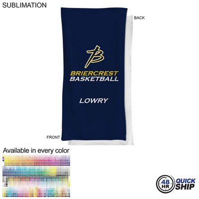 48 Hr Quick Ship - Team Towel in Microfiber Dri-Lite Terry, 20x40, Sublimated bench, neck towel