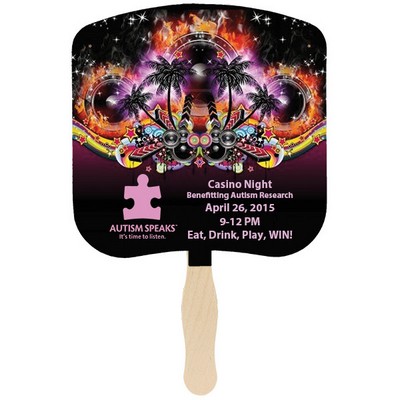 Bread Slice Glued Hand Fan (1 Side/ Four Color Process Imprint)