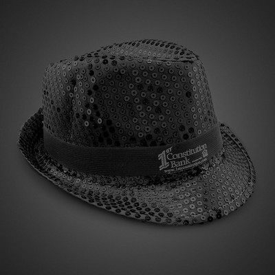 Black Sequin Fedora Hat