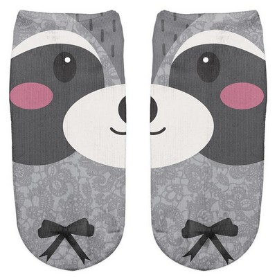 Spoof Low Cut Knitted Athletic Socks - Raccoon