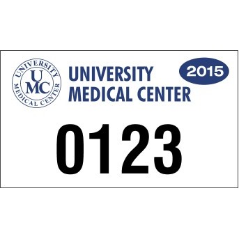 White Vinyl Parking Permit Decal (4 3/4"x 2 3/4")