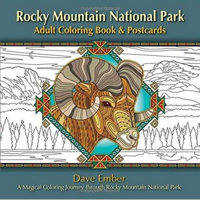 Rocky Mountain National Park Adult Coloring Book & Postcards