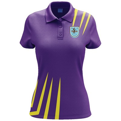 Women's Custom Full Sublimation Performance Short Sleeve Polo - 2-Way Stretch Interlock