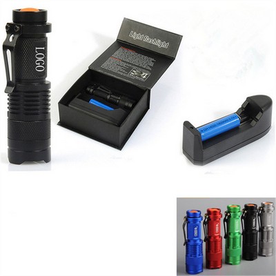 Mini Tactical Zoom Rechargeable Led Flashlight