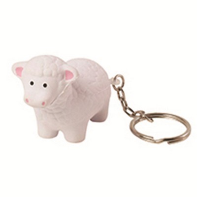 Sheep Shaped Stress Reliever w/Keychain