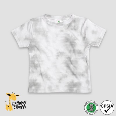 Toddler Crew Neck T-Shirts - White/Smoke - Poly-Cotton Blend - Laughing Giraffe®