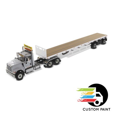 1:50 International HX520 SFFA Day Cab Tandem w/53' Flat Bed Trailer