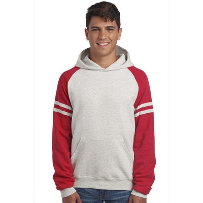 Jerzees® NuBlend® Unisex Varsity Color-Block Hooded Sweatshirt