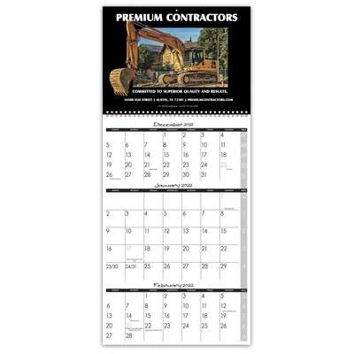 Slick Carpet Lite Wire-bound Quarterly Planning Wall Calendar