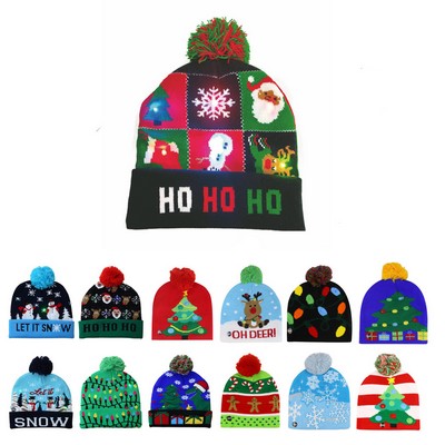 Holiday LED Light Up Beanie Hat