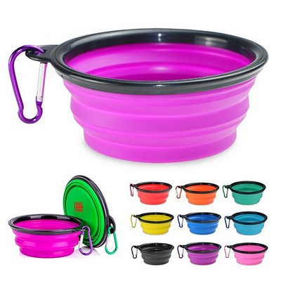 Silicone Collapsible Pet Bowl With Carabiner