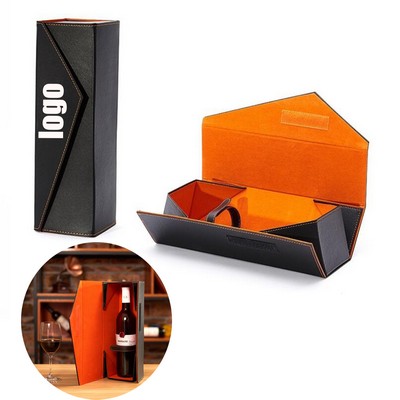 Leather Collapsible Single Wine Gift Box