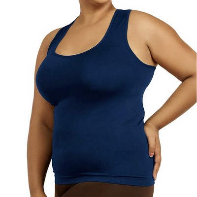 Women's Plus Size Racerback Tank Tops - One Size Fits Most, Navy (Case