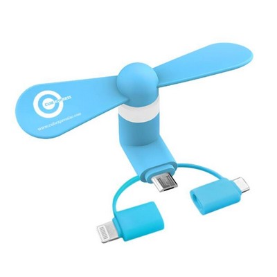 USB Mini Fan with 3 in One Connector