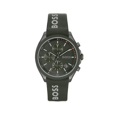 Hugo Boss Gent's Boss Velocity Grey Watch w/Olive Green Dial