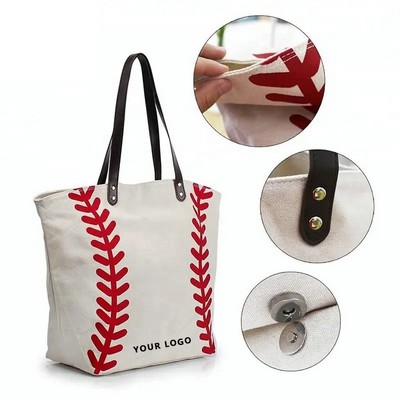 Large Baseball Tote Handle Shoulder Bag