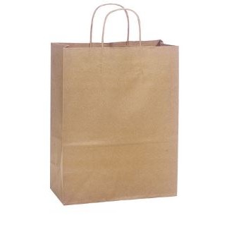 Digitally Printed Tan Kraft Rec. Paper Shopping Bag (10"x5"x13")