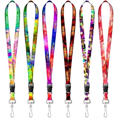 3/4" Heat Transfer Lanyard With J-Hook