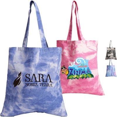 100% Cotton Heavy Canvas Tie-dye Tote Bag USA Decorated (15" x 16")