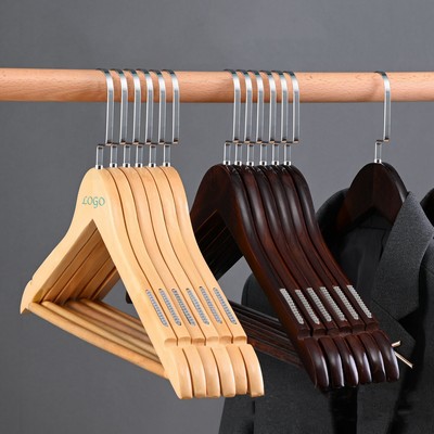 Premium Timber Suit Hangers Elegant Organized Garment Storage