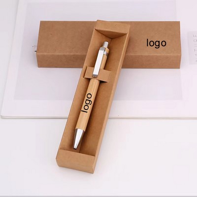 Bamboo Ballpoint Pen With Case