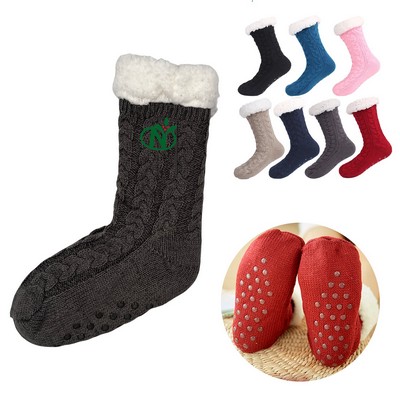 Non Slip Slipper Socks Fleece-Lined