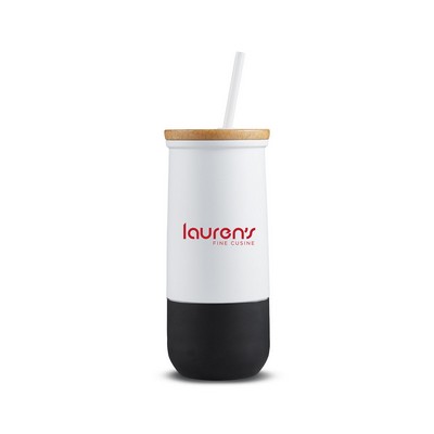 20 oz. Intrigue Vacuum Straw Tumbler - White