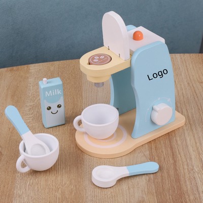 Kids Wooden Coffee Maker Toy Play Kitchen Accessories