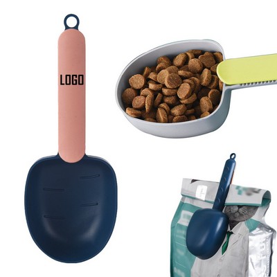 9'' Dual Purpose Silicone Pet Food Scoop w/Bag Sealing Clip Handle