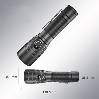 4000mAh Rechargeable Handheld Flashlight w/Clip