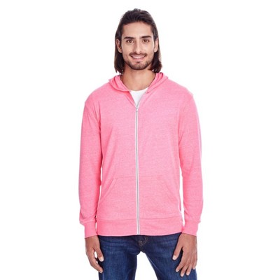 Threadfast Apparel Unisex Triblend Full-Zip Light Hoodie