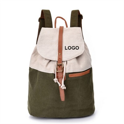 Drawstring Canvas Backpack